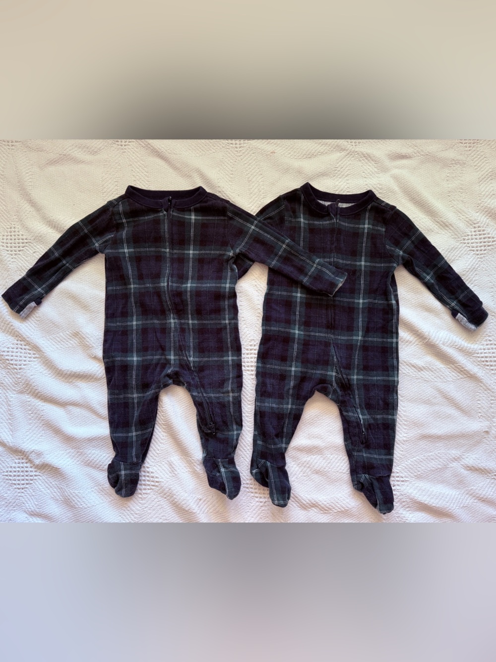 Old Navy Plaid Footed Sleepers | 3-6M | TWIN